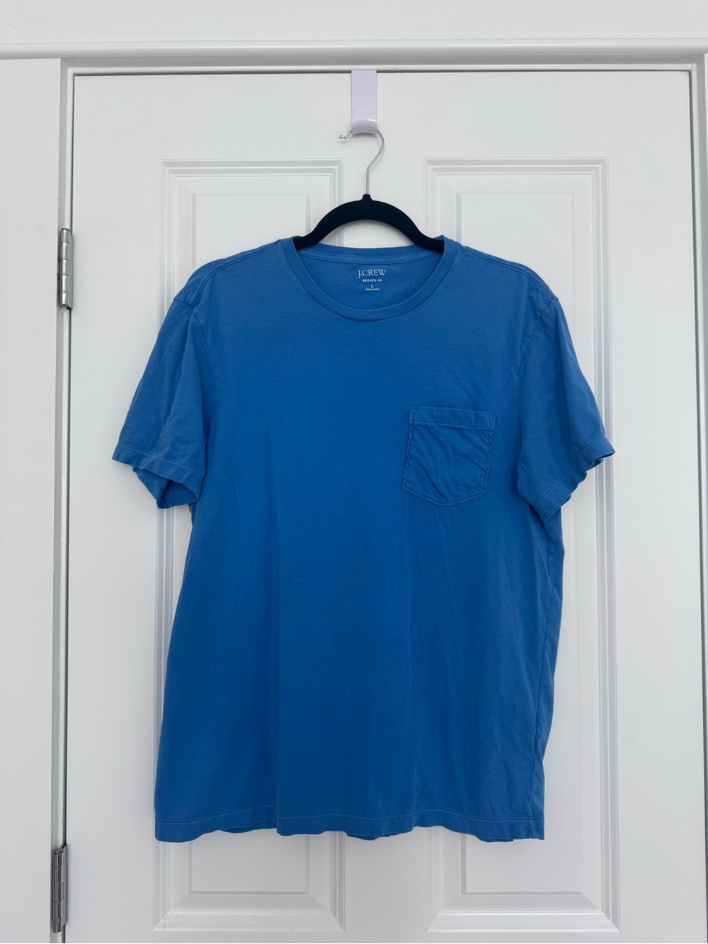 J. Crew Men’s Bright Blue Pocket Crew Broken-in T-shirt